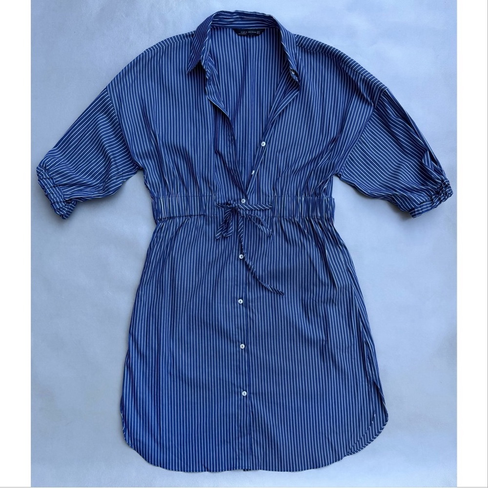 Zara Striped Shirt Dress - Picture 2 of 4